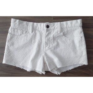 Joe's Jeans Cream White Eyelet Cutoff Shorts, sz 28